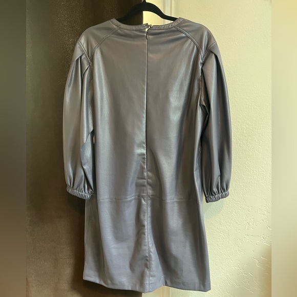 Joie Wyanna Vegan Leather Mini Dress Graphite grey NWT XL - Picture 8 of 9